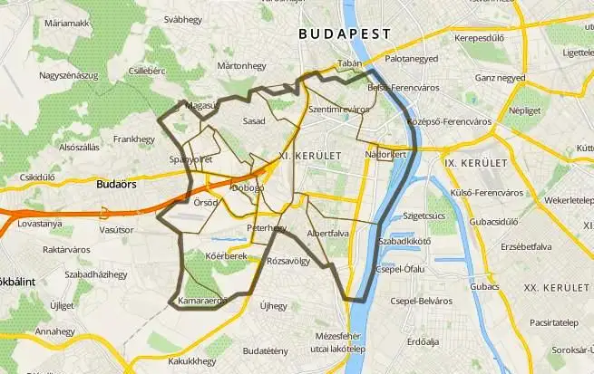 Budapest XI. kerület térkép duguláselhárítás kiszállási terület