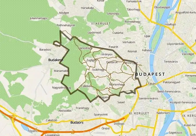 Budapest XII. kerület térkép duguláselhárítás kiszállási terület