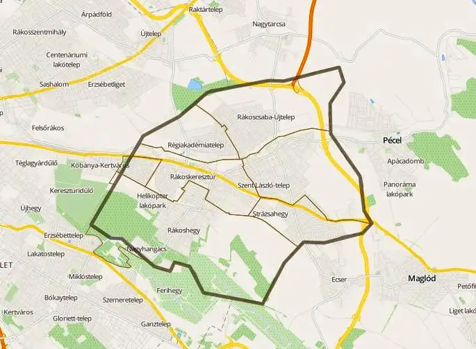 Budapest XVII. kerület térkép duguláselhárítás kiszállási terület