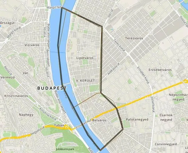 Budapest V. kerület térkép duguláselhárítás kiszállási terület