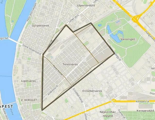 Budapest VI. kerület térkép duguláselhárítás kiszállási terület